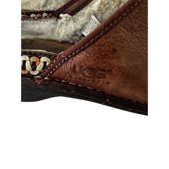 UGG Australia Kohala Mule Brown Leather Shearling Slip size 9 - Picture 12 of 14
